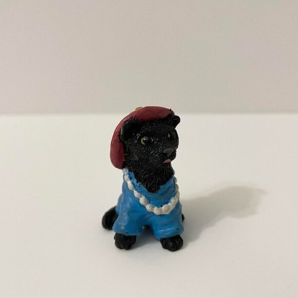 Vintage 1998 Topps Cat Plastic Figure Toy Pearls Sun Hat Kitty 1.5 Inch Tall - Picture 2 of 15